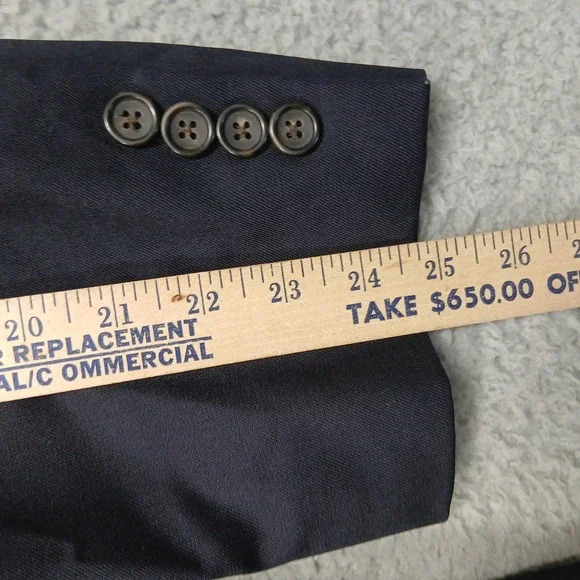 Hart Schaffner Marx Blazer 48R Navy Wool‎ 2 Button Sport Coat USA Made